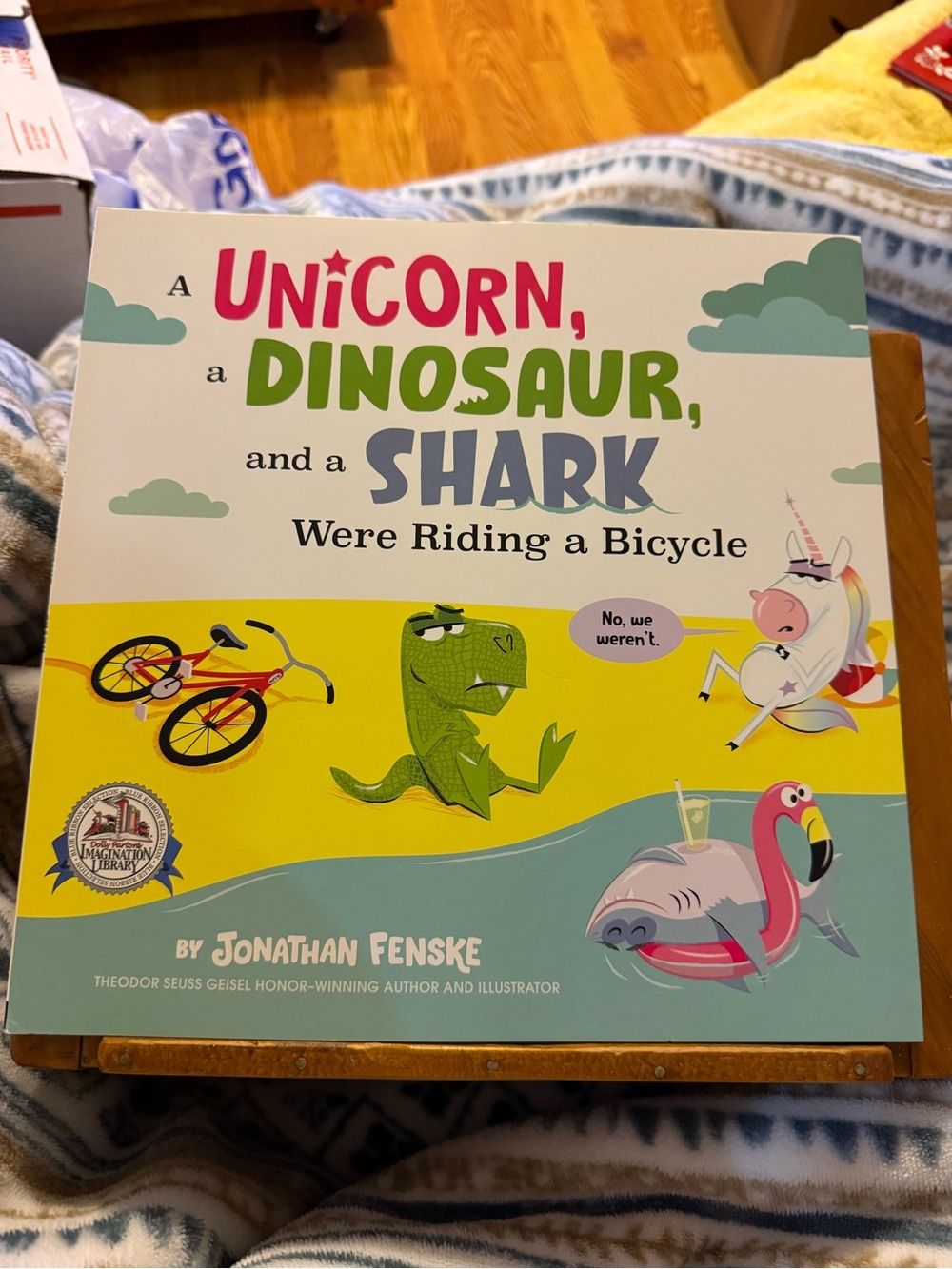 A Unicorn, a Dinosaur, and a Shark Were Riding a Bicycle Children’s Book